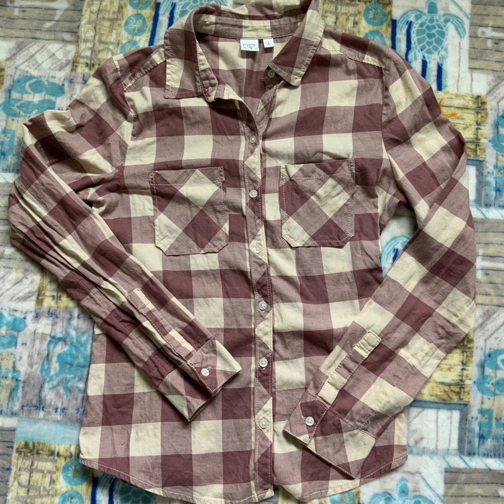 BP Berry and Beige Plaid Flannel